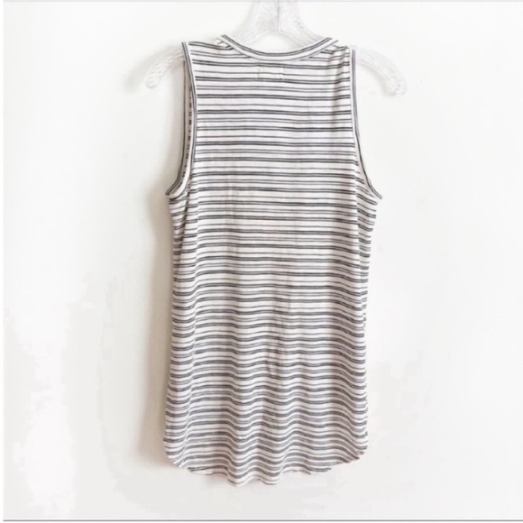 Anthropologie t.la Breezy tank top black white striped shirttail hem - Picture 8 of 8